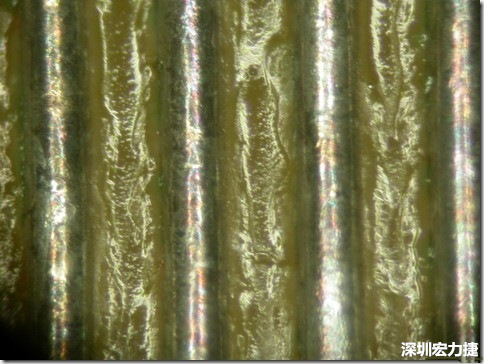 經過168小時的高溫高濕環境實驗后，此錫膏的SIR最低還可達到150,000,000 ohms，取LOG10為108.176，此錫膏的SIR雖然比較低，但是吃錫狀況明顯好很多，只是助焊劑明顯殘留