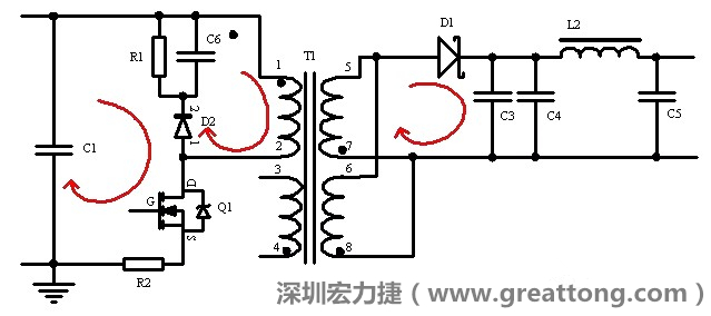 元件布局的時(shí)候，要優(yōu)先考慮高頻脈沖電流和大電流的環(huán)路面積，盡可能地減小,以抑制開關(guān)電源的輻射干擾