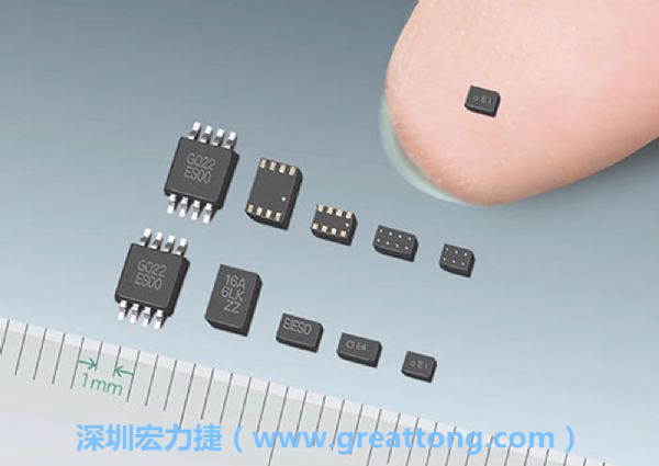 常規(guī)IC與WLP制作的封裝設(shè)計元件，尺寸有極大的差異，WLP僅需晶粒尺寸就有相同的電氣特性。